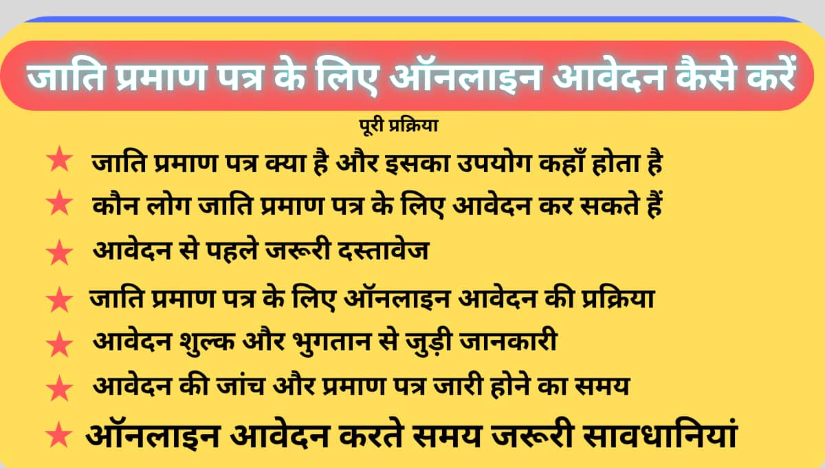 जाति प्रमाण पत्र के लिए ऑनलाइन आवेदन कैसे करें: पूरी प्रक्रिया, जरूरी दस्तावेज और आम गलतियों से बचने की सही जानकारी