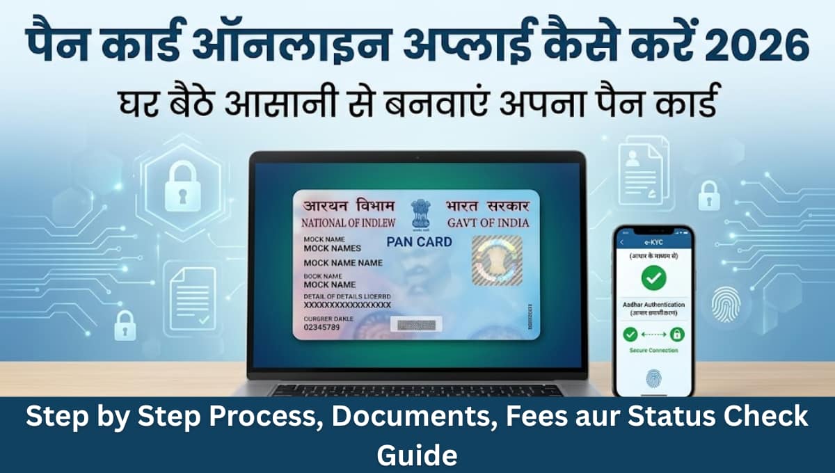 PAN Card Online Apply Kaise Kare 2026: Step by Step Process, Documents, Fees aur Status Check Guide
