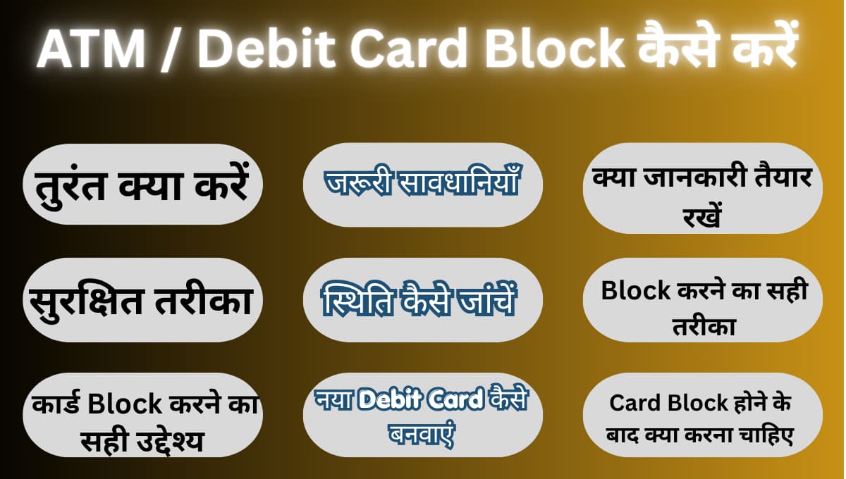 ATM / Debit Card Block कैसे करें कार्ड खो जाए तो तुरंत क्या करें, सुरक्षित तरीका और पूरी प्रक्रिया
