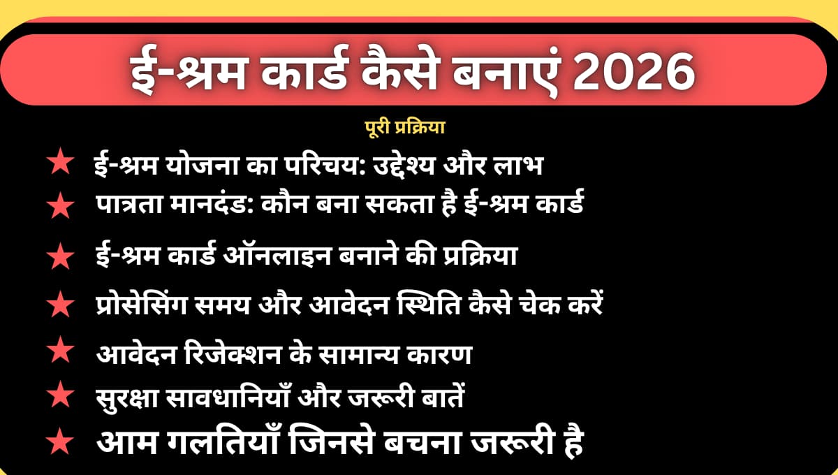 ई-श्रम कार्ड कैसे बनाएं 2026: घर बैठे मोबाइल से आसान रजिस्ट्रेशन पूरी जानकारी