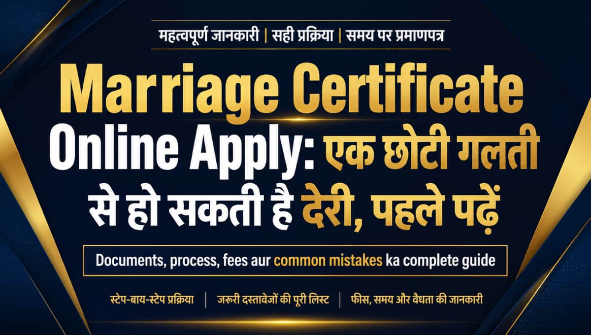 Marriage Certificate Online Apply: एक छोटी गलती से हो सकती है देरी, पहले पढ़ें