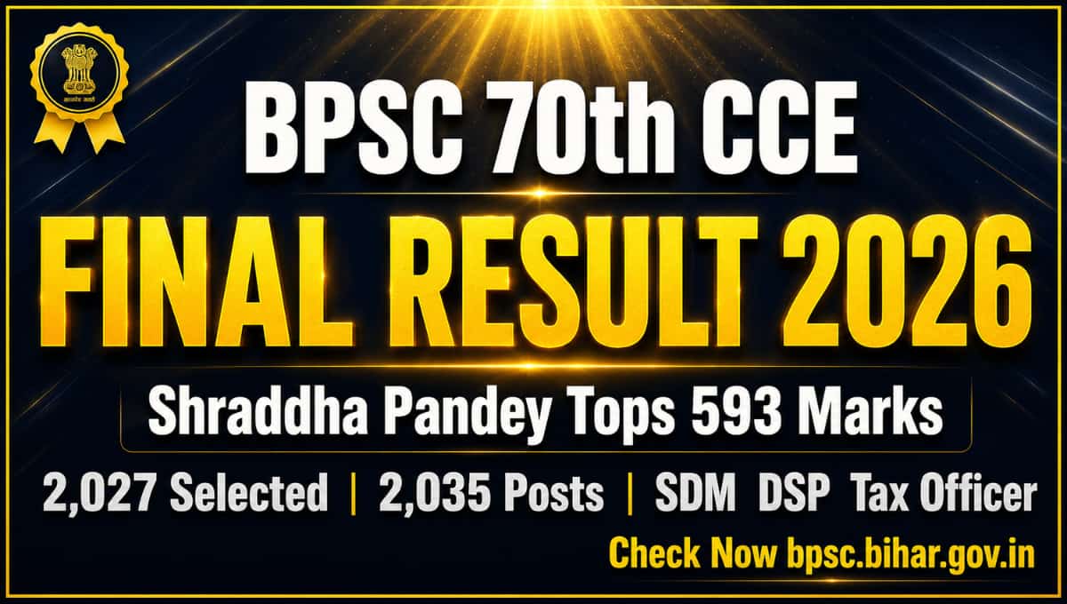 BPSC 70th CCE Final Result 2026