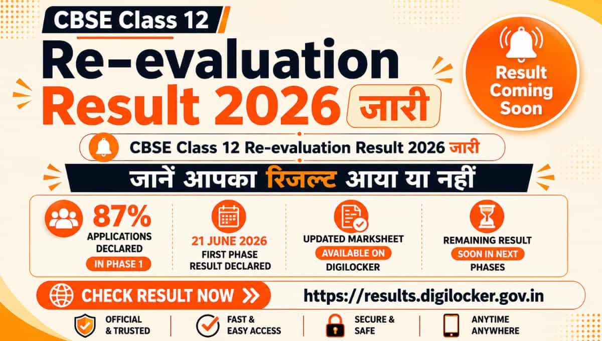 CBSE Class 12 Re-evaluation Result 2026
